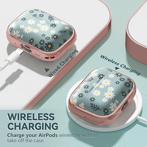 Miniatura 4 de Inesore Funda rígida para AirPods Pro de 2 generación con candado, diseño de flores, lindo AirPod Pro 2, fundas rígidas para iPod Pro para mujeres y