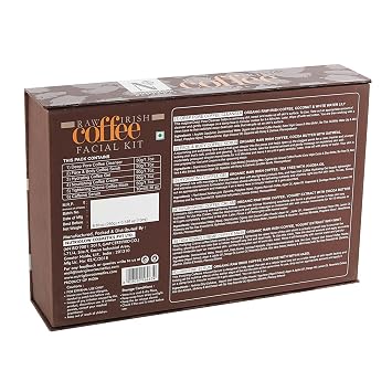 NutriGlow Natural's Raw Irish Coffee Facial Kit, Exfoliates Dead Skin Pore Cleanser Anti Tan & Acne Removal, Polished Younger-Looking Skin (8.8 Oz + 0.3 Fl Oz)