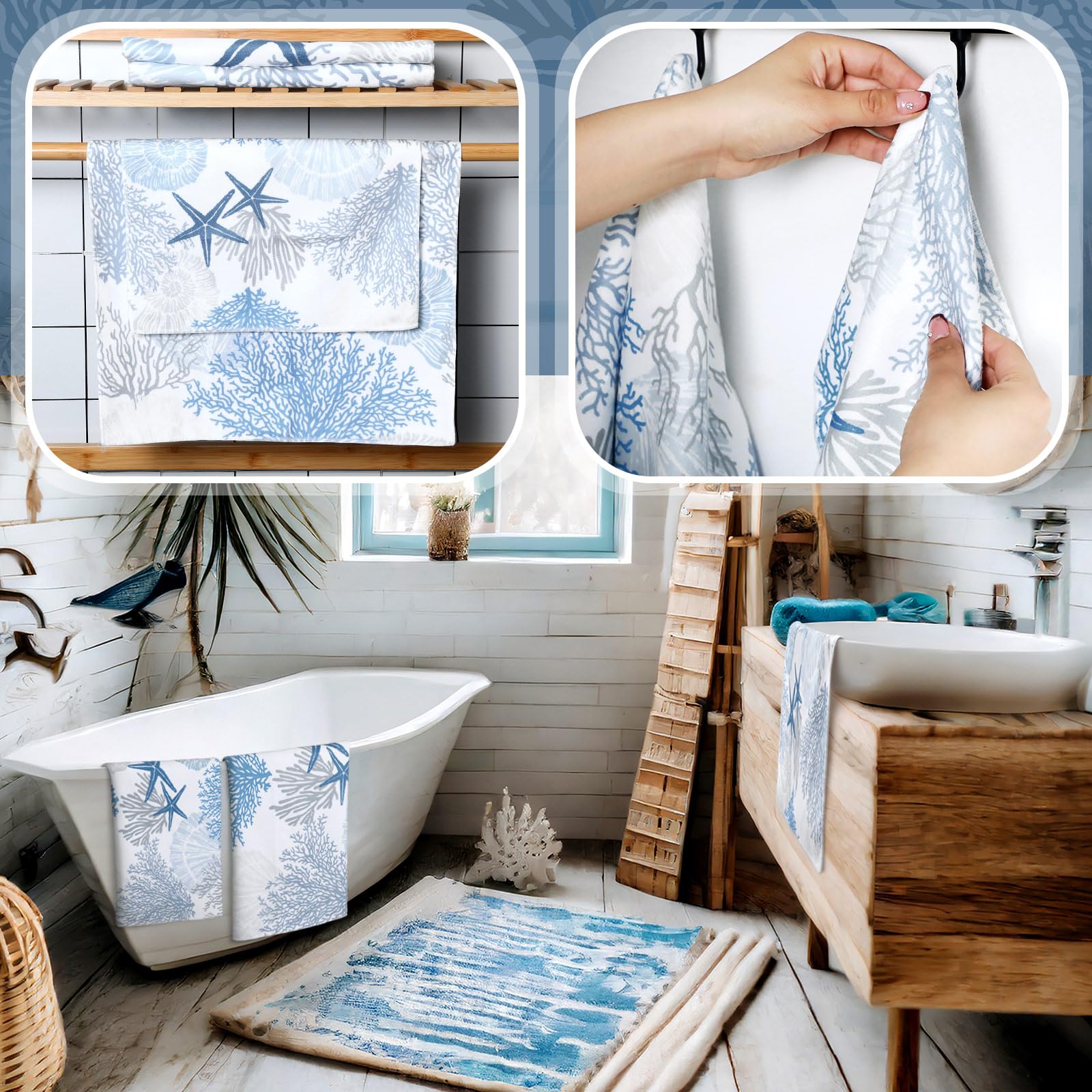 Preboun Fall Bathroom Towels Preboun Pack Beach Hand Towels For