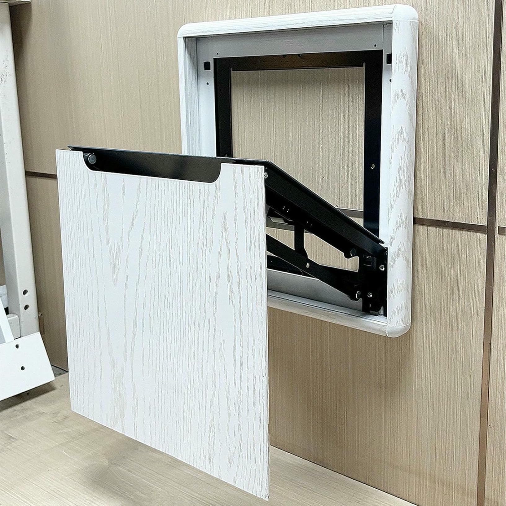 Foldable Metal Wall-Mounted Shoe Changing Stool with Soft Pad - Multifunctional Hidden Footstool Chair, Space-Saving Invisible Pull-Out Bench for Entryway and Home Use