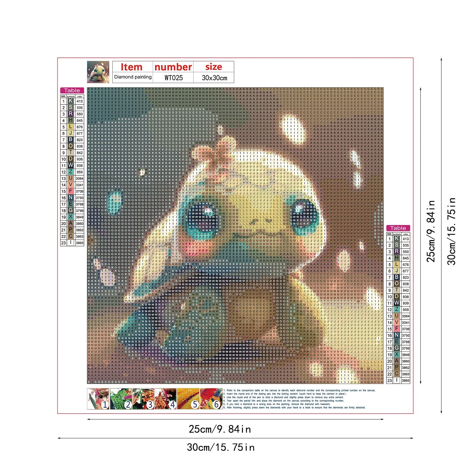 GIEAAO 5D Diamond Painting Kit Completo Tartaruga, Pittura Diamante 5D Animale, Ricamo con Strass Punto Croce Arte e Artigianato Decorazione per Casa e Pareti 30x40 cm