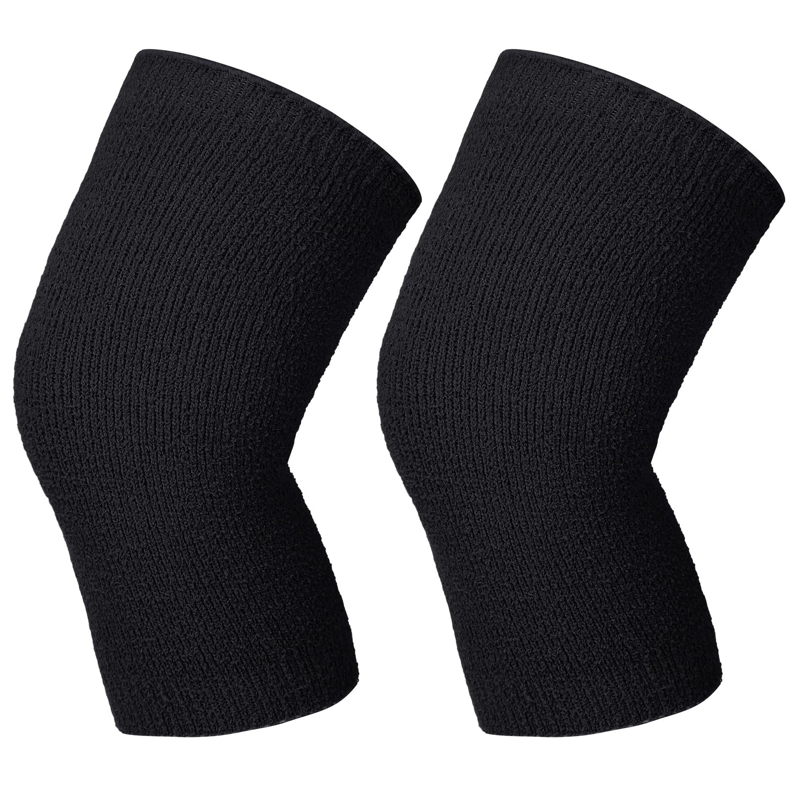 Geyoga Calentador de Rodillas de Invierno Manguito de Punto Elástico para Rodillas Protector de Rodillas Térmico Antideslizante Protector de Rodillas para Problemas de Artritis(Gris,1 Par)