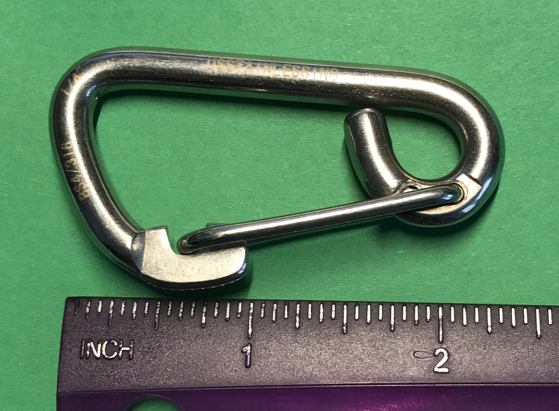 US Stainless US - Mosquetón de Seguridad de Acero Inoxidable 316 con Gancho de Resorte DE 1/4 (6 mm)