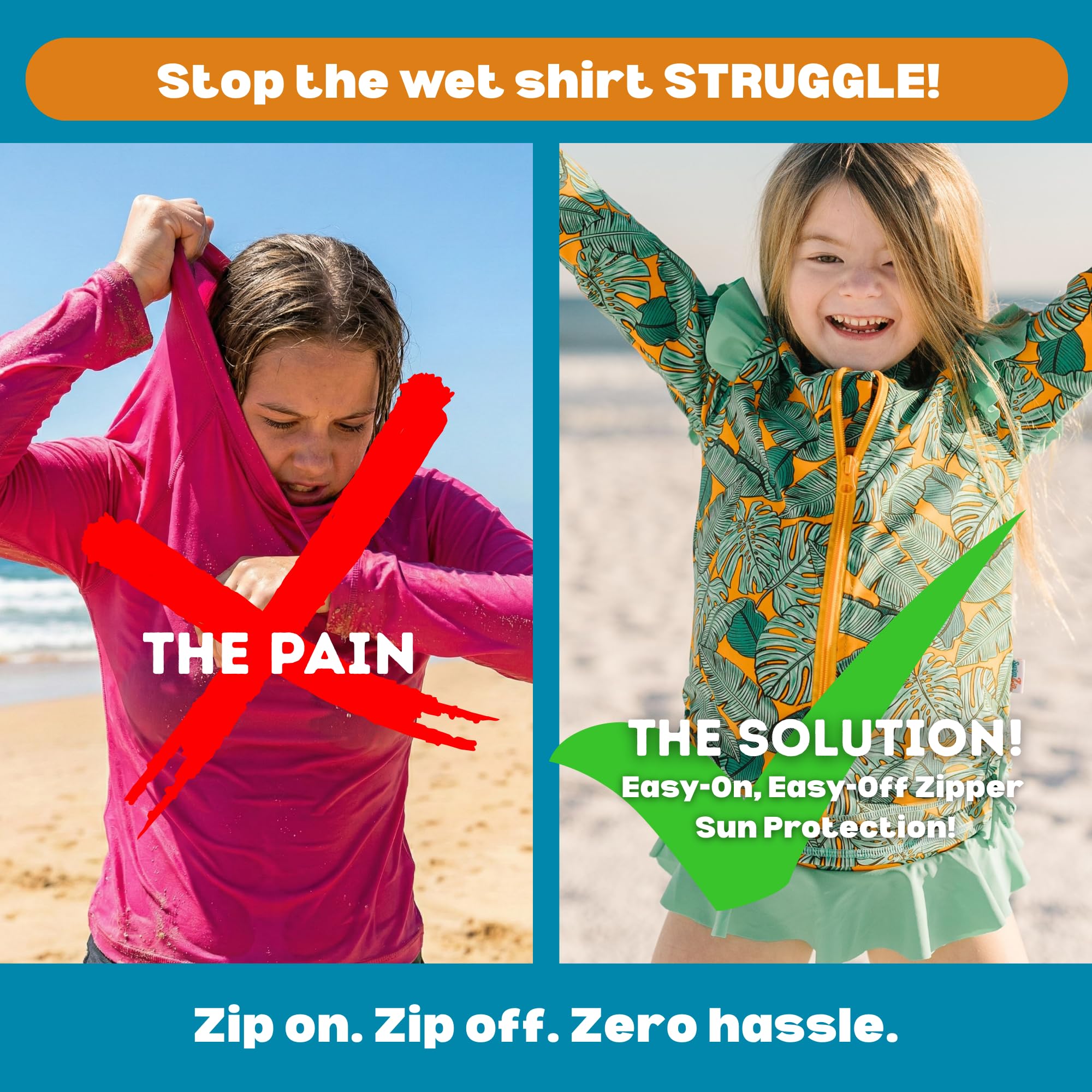 SwimZip Zweiteiler UV Kids Langer Arm - Flower Power - Traje de baño, Color