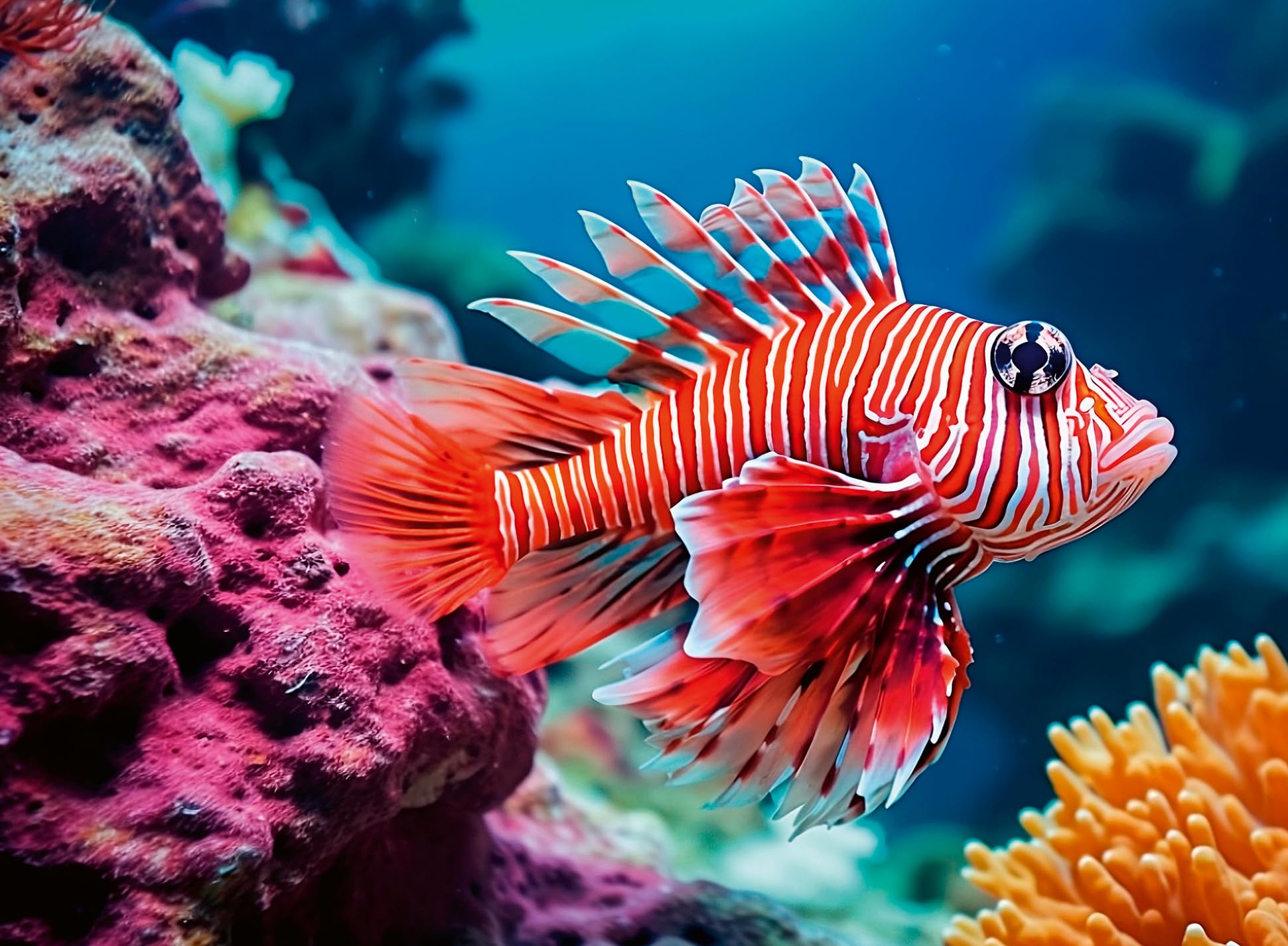 Ravensburger Red Lionfish 500 Piece Jigsaw Puzzle for Adults Age 10 Years Up, 49 x 36 cm