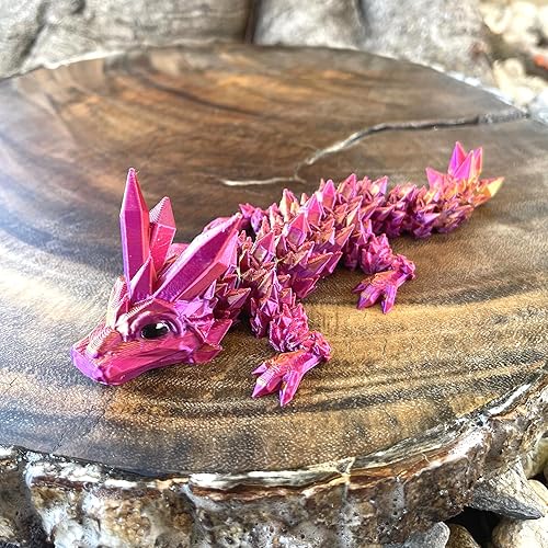 Miniatura 5 de Dragones bebé, con huevo de dragón opcional, cristal articulado bebé, rosa, orquídea, dragón de piedras preciosas, juguete para ansiedad para