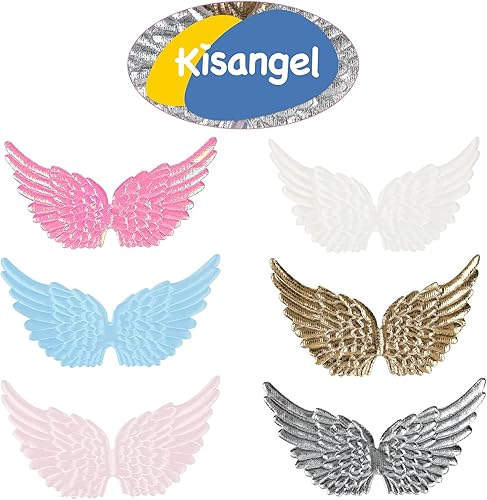 Miniatura 9 de Kisangel 12 alas de ángel con purpurina para manualidades, mini alas de ángel para adornos para bricolaje, disfraces, mochila, accesorios,
