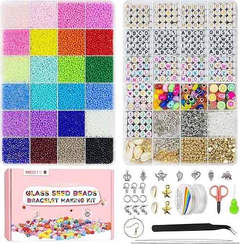 Redtwo 32500 cuentas de semillas de vidrio de 0.079 pulgadas para pulseras, kits de fabricación de joyas, cuentas pequeñas para pulseras de amistad, disponible en Yaxa Peru