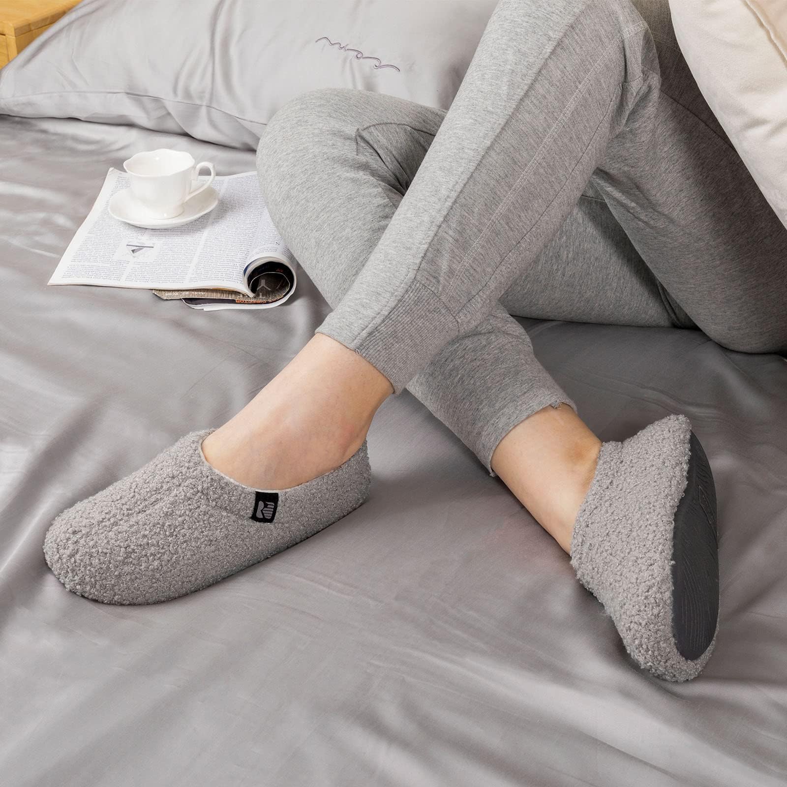 RockDove Pantofola da Donna in Pile Teddy con Schiena Chiusa per Interni