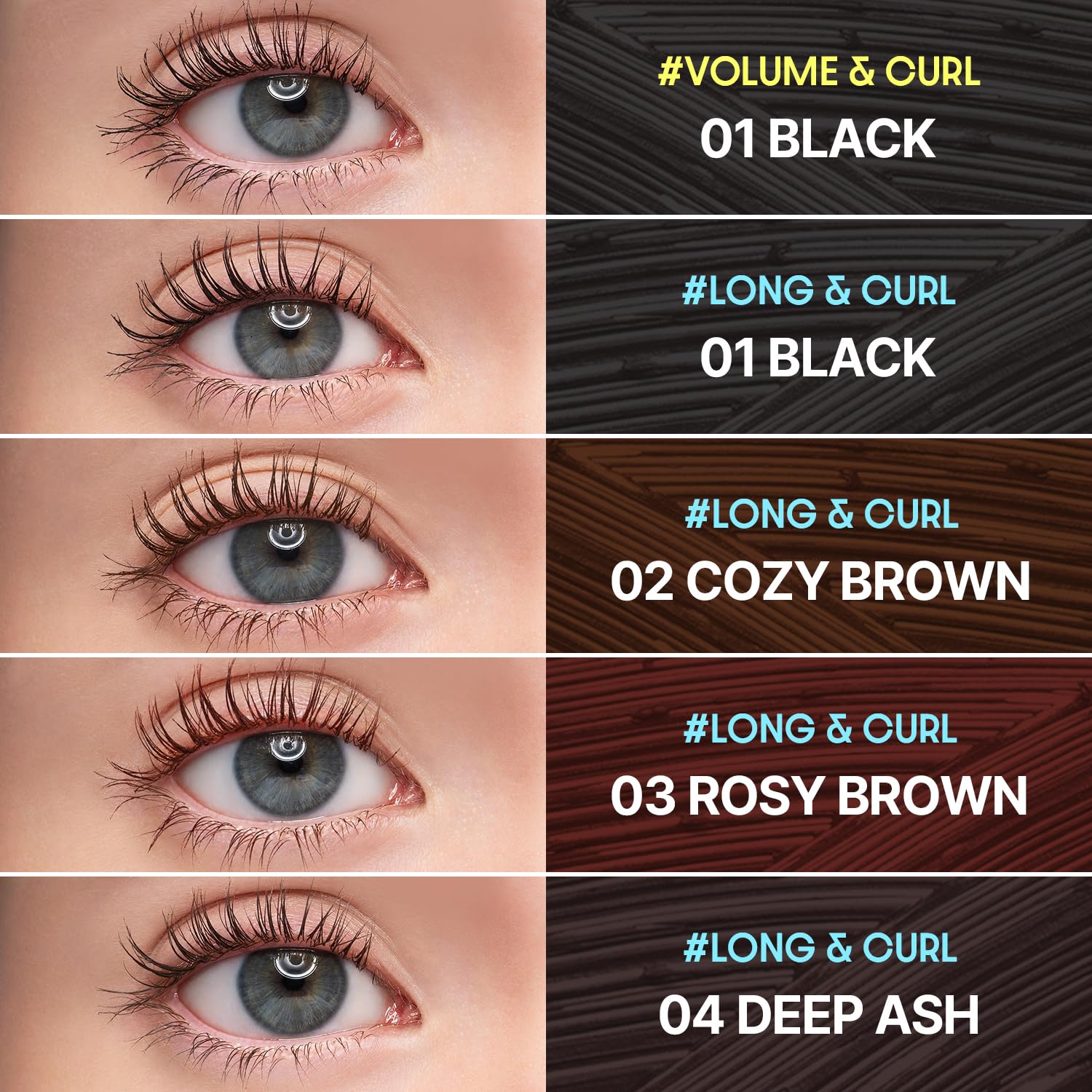 COSNORI Perfect Setting Waterproof Mascara Long & Curl, Lengthening Fiber Mascara Black, Natural Lash Extension, Waterproof - Image 3