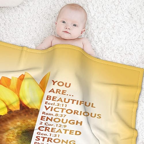 Miniatura 6 de AMITAYUS Manta de oración de girasol amarillo, versículo de la Biblia, inspiradora, solidaridad, manta de forro polar, regalos religiosos cristianos