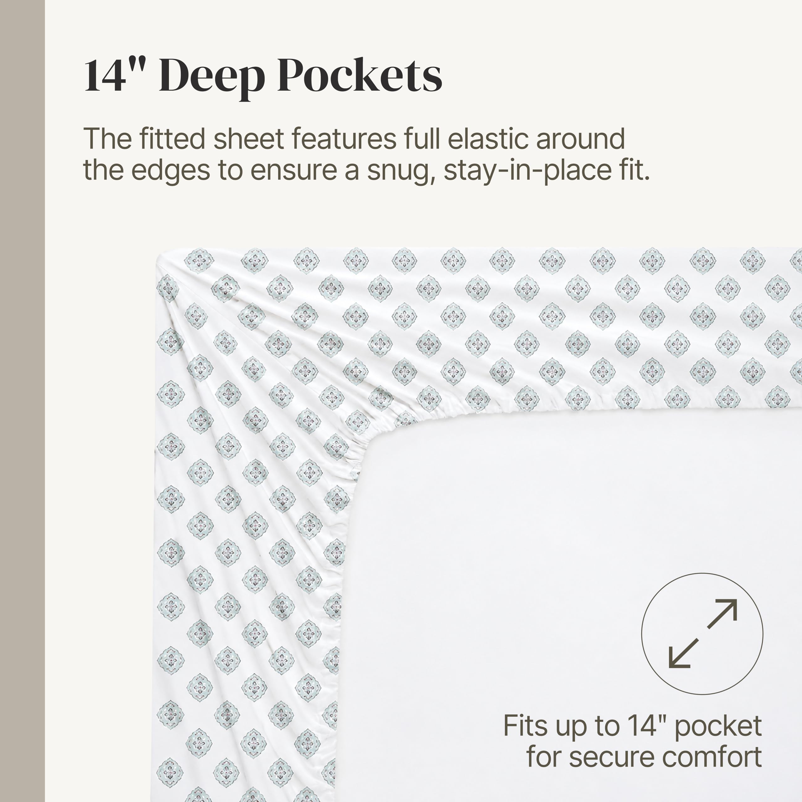 Modern Threads Lenzuola in morbida microfibra stampata – Lussuosa biancheria da letto in microfibra – Include lenzuolo piatto, lenzuolo con angoli con tasche profonde e federe Claire King