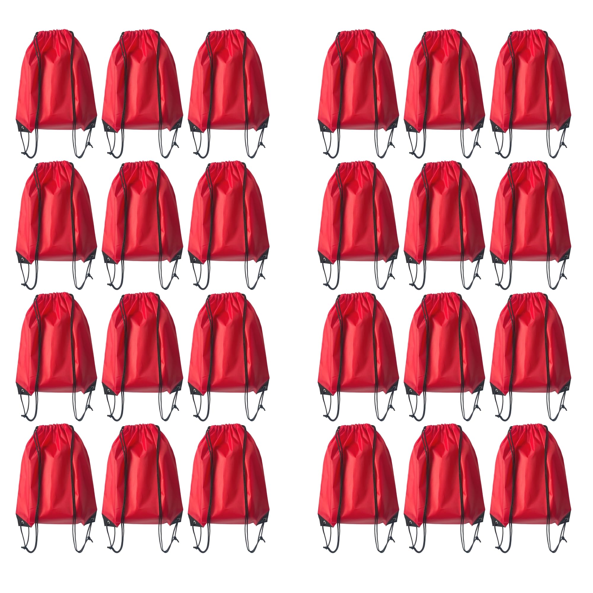 JohahaTim Drawstring Backpack Bulk 24Pcs Draw String Backpack Bags DIY Gym Sports Traveling Yoga Cinch Bag Sackpack Drawstring(red)