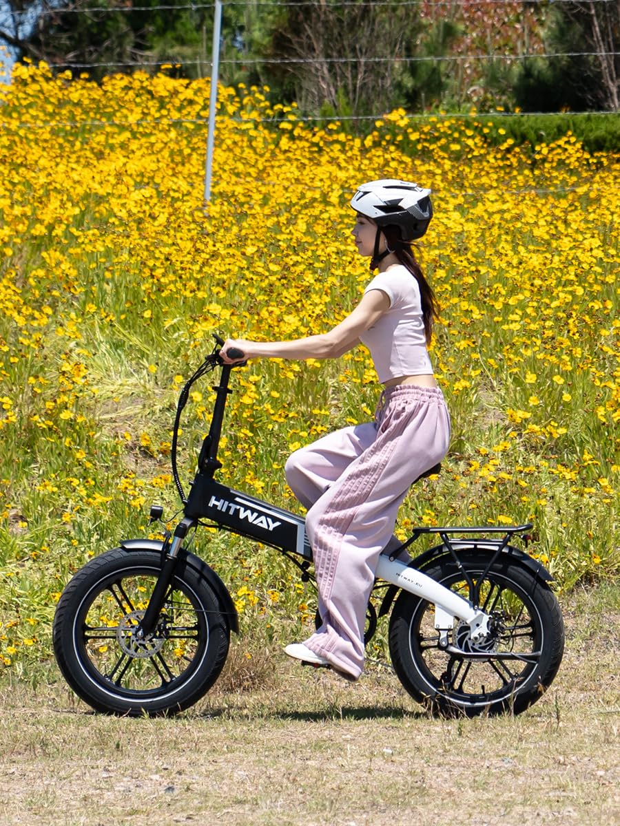 HITWAY Vélo électrique, 20 * 4,0 Pouces VTT Électrique Tout-Terrain, Autonomie 60-120km, Vélo Électrique Pliable avec Batterie 48V 13Ah, 7 Vitesses, Moteur 250W, Ville E-Bike Pedelec pour Adultes