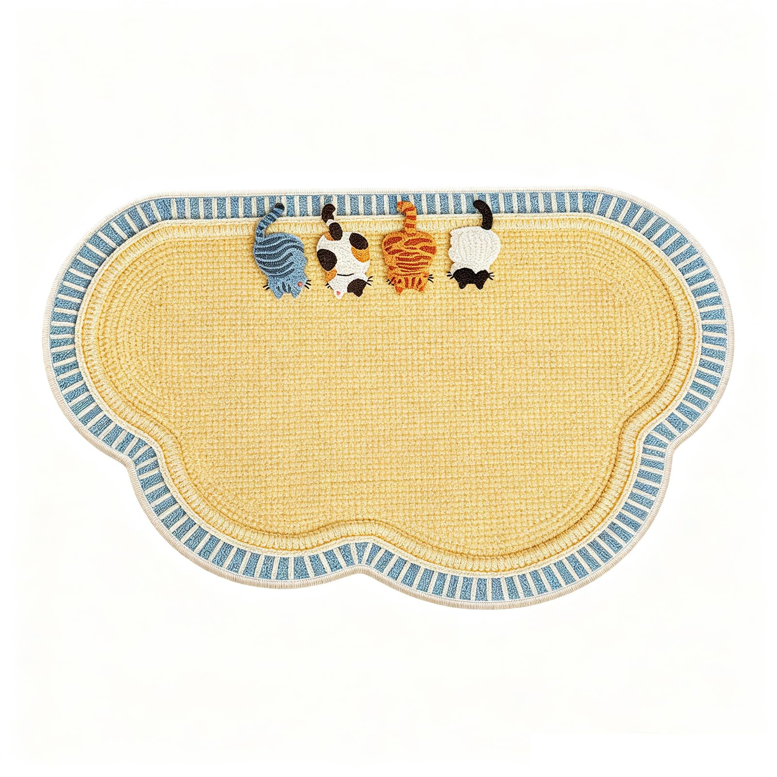 Genérico Alfombra Baño Tejidas Azules,Alfombras De Baño Absorbentes Antideslizantes,D,50x80cm(20x31inch)