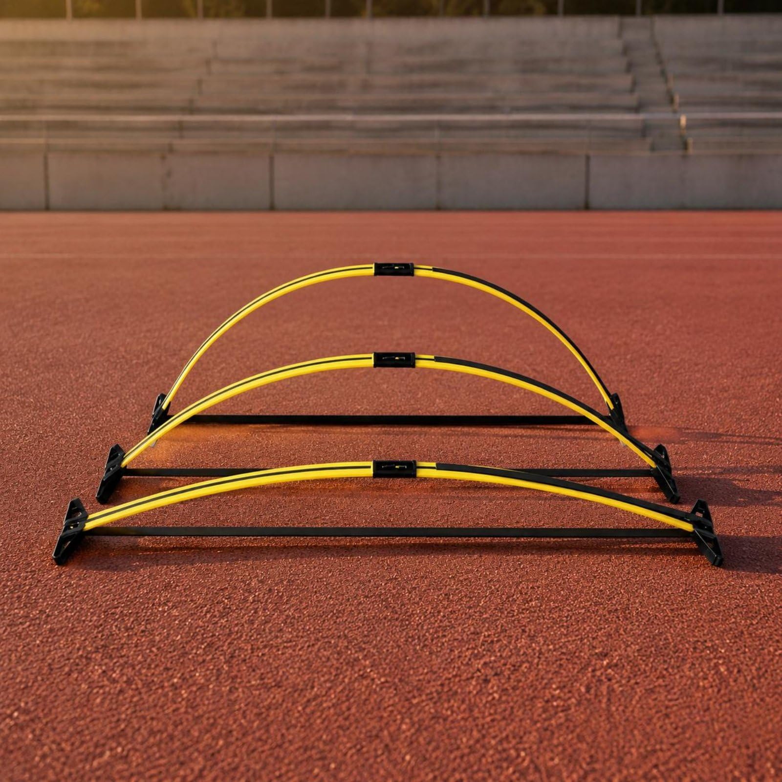 Ostacolo per Allenamento Atletico con, Kit Ostacoli Base 2 Sezioni/3 Pezzi, Altezza Regolabile 0-35 Cm, 94x22x1.5 Cm