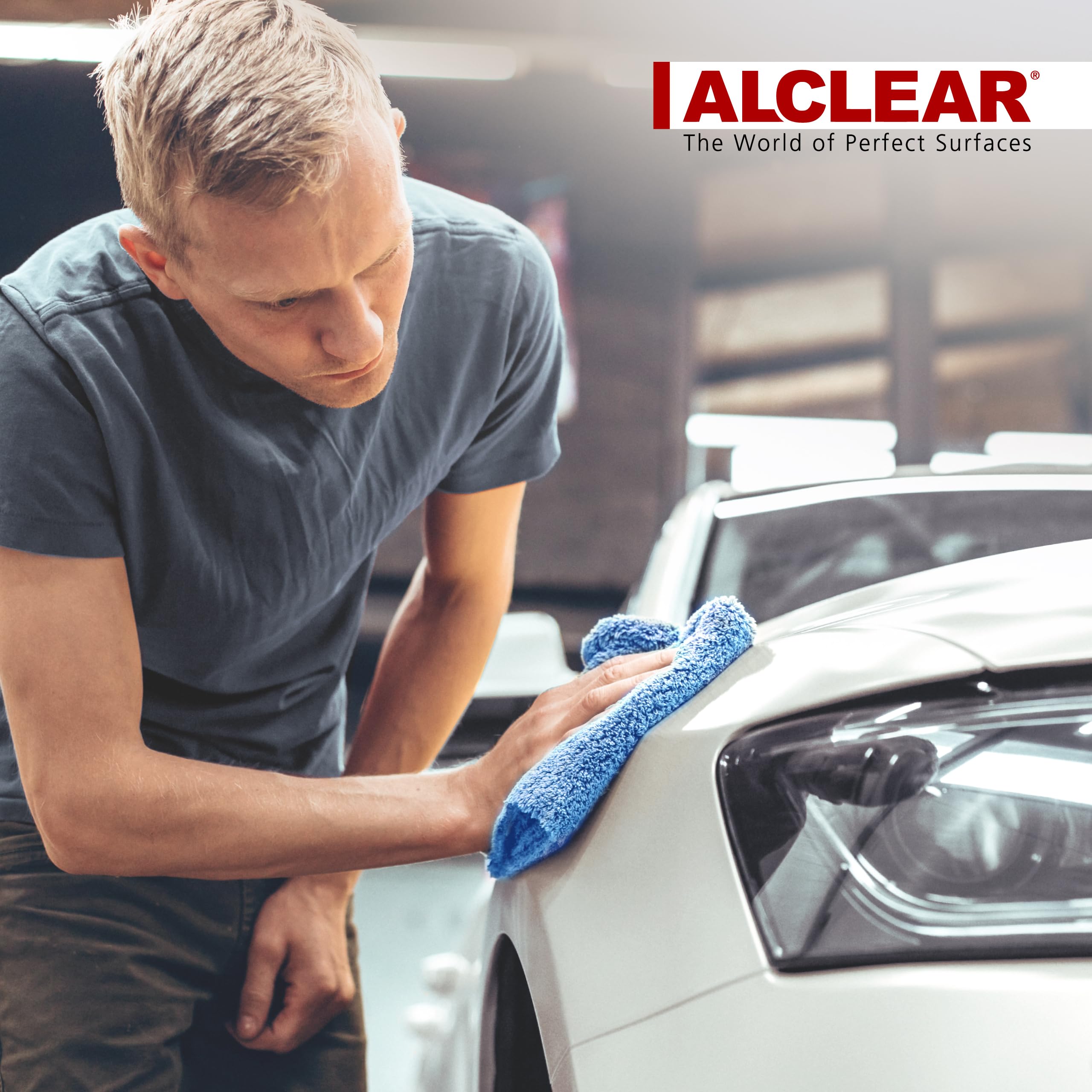ALCLEAR 20820203 Mikrofaser Poliertücher, 20er Set, 40x40 cm, 2-Seiten | für Auto, Motorrad, Boot & Haushalt, saugstarke Tücher, fusselfrei, streifenfrei, zur Reinigung, Trocknung & Politur