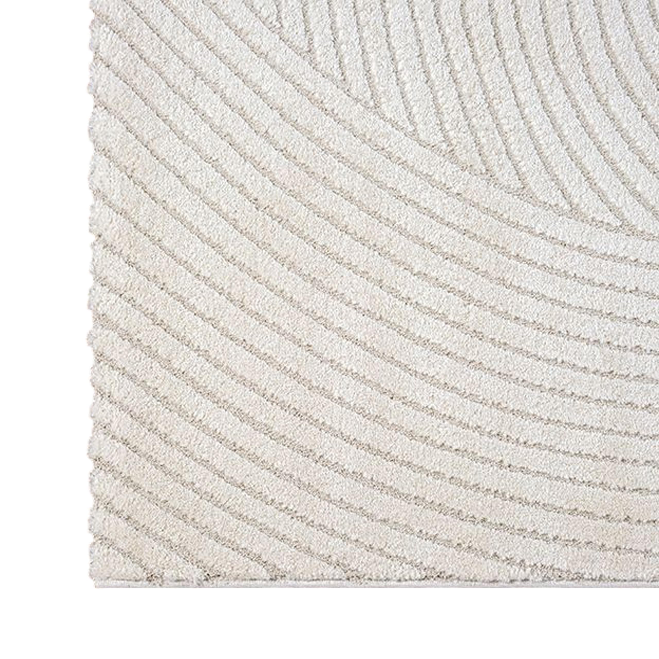 Teppich-Traum Tapis Salon Tapis d'entrée Couloir agréablement Doux Velours Moyen 3D Effet Vagues en crème, 80 x 150 cm