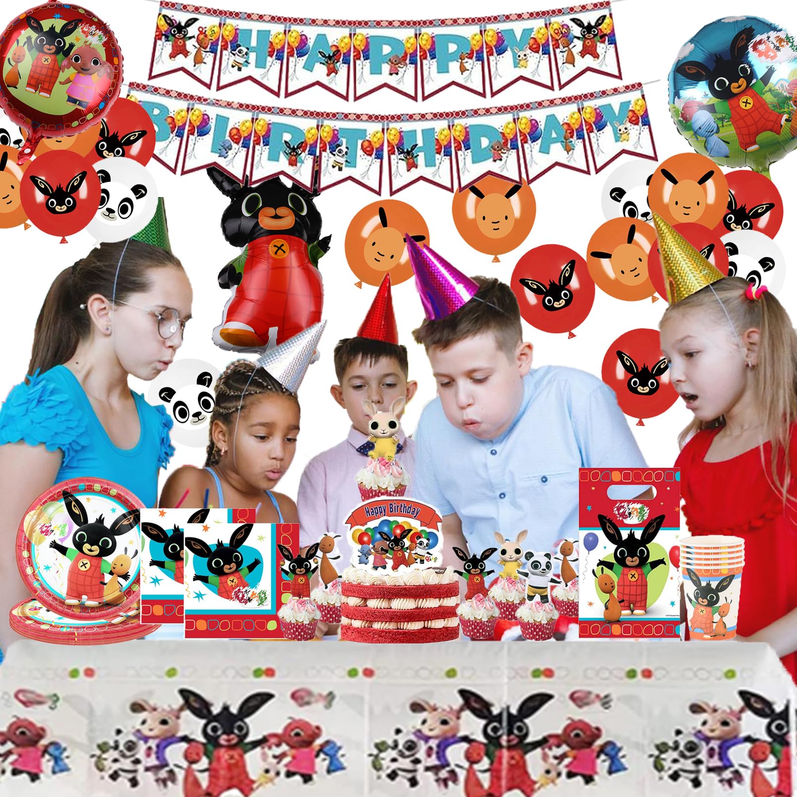 Set Stoviglie Compleanno Bunny - 40 Pezzi Per Feste A Tema Anime - Foto 11