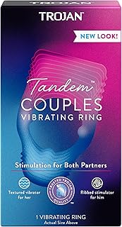 TROJAN Vibrations Tandem Couples Vibrating Ring Personal Massager 1 Count Violet