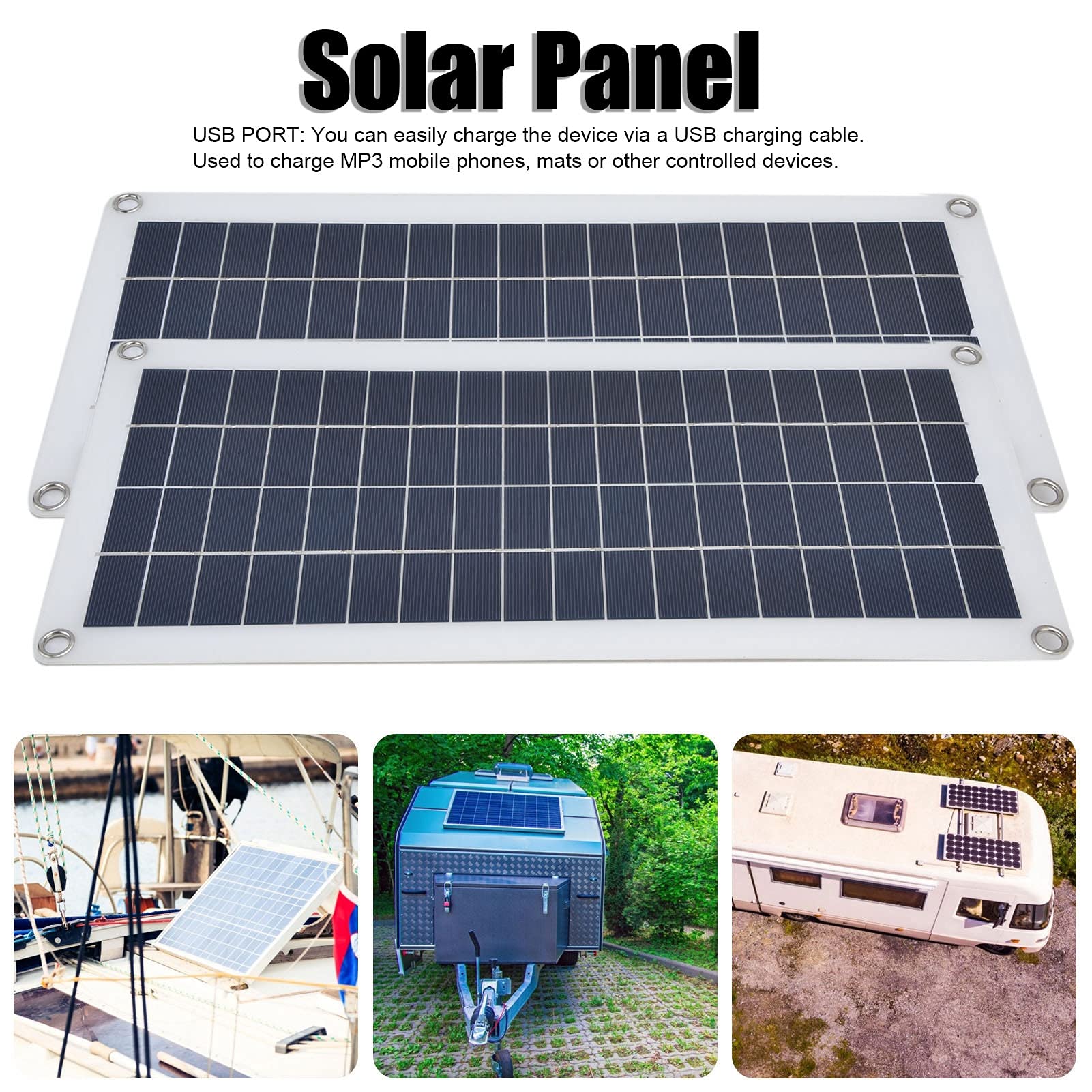 Pannello monocristallino del pannello solare in silicio Kit di caricabatterie di emergenza Pannello fotovoltaico 2x10w per attività di esterno per barche per