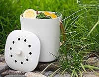 Vista 8 de Bamboozle Countertop Compost Bin Kitchen 1 Gallon Odorless Composting Bin with Filters Indoor Compost Bin with Lid Plant Based Kitchen