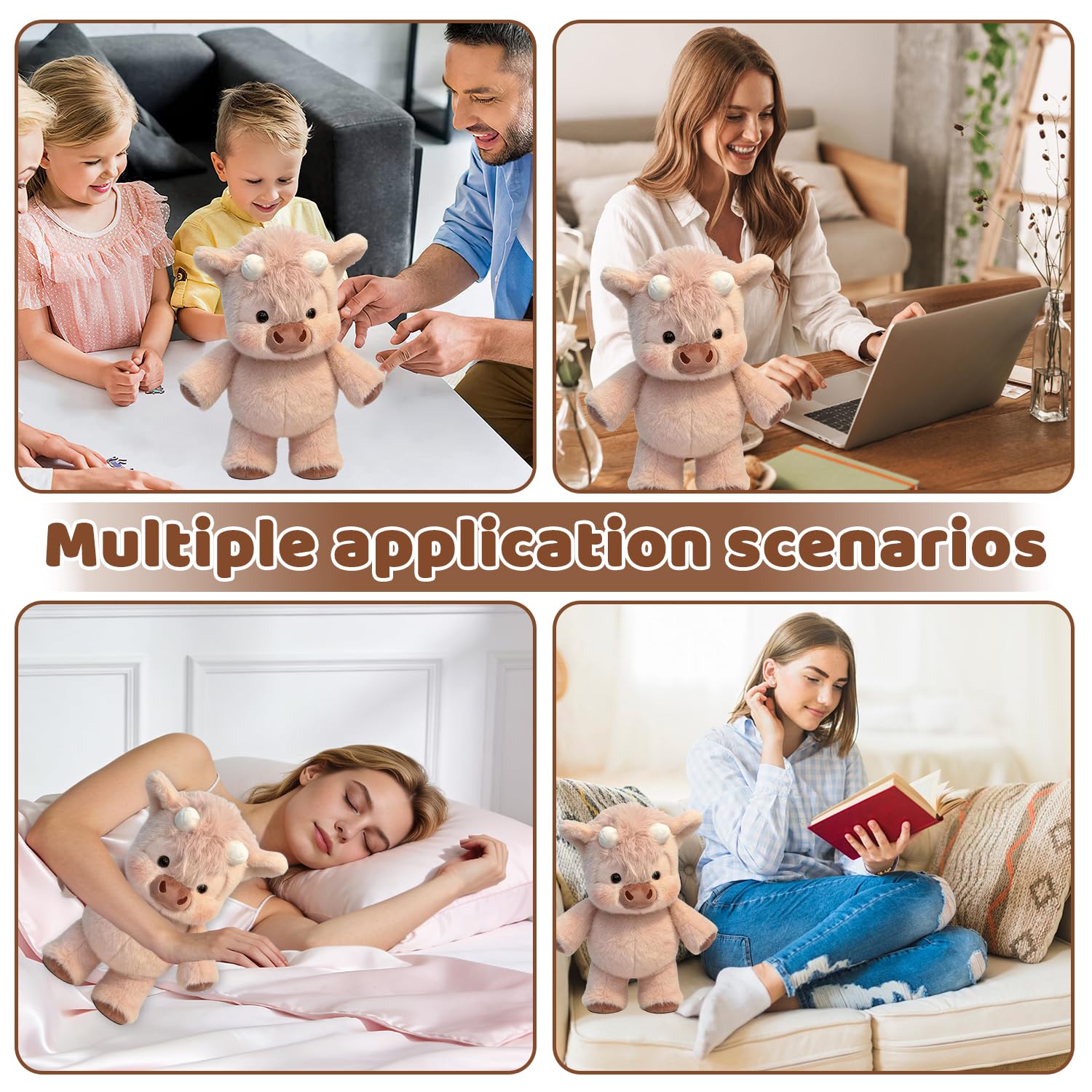 Peluche Che Corre, Peluche Di Cinghiale, Pe-luche Cinghiale Che Corre, Pe-luche Vitello Che Corre, Running Cow Plush, Mucca Morbido Pelu-che, Pelu-che Highland Cow, Regalo per Fan e Famiglia (M4)