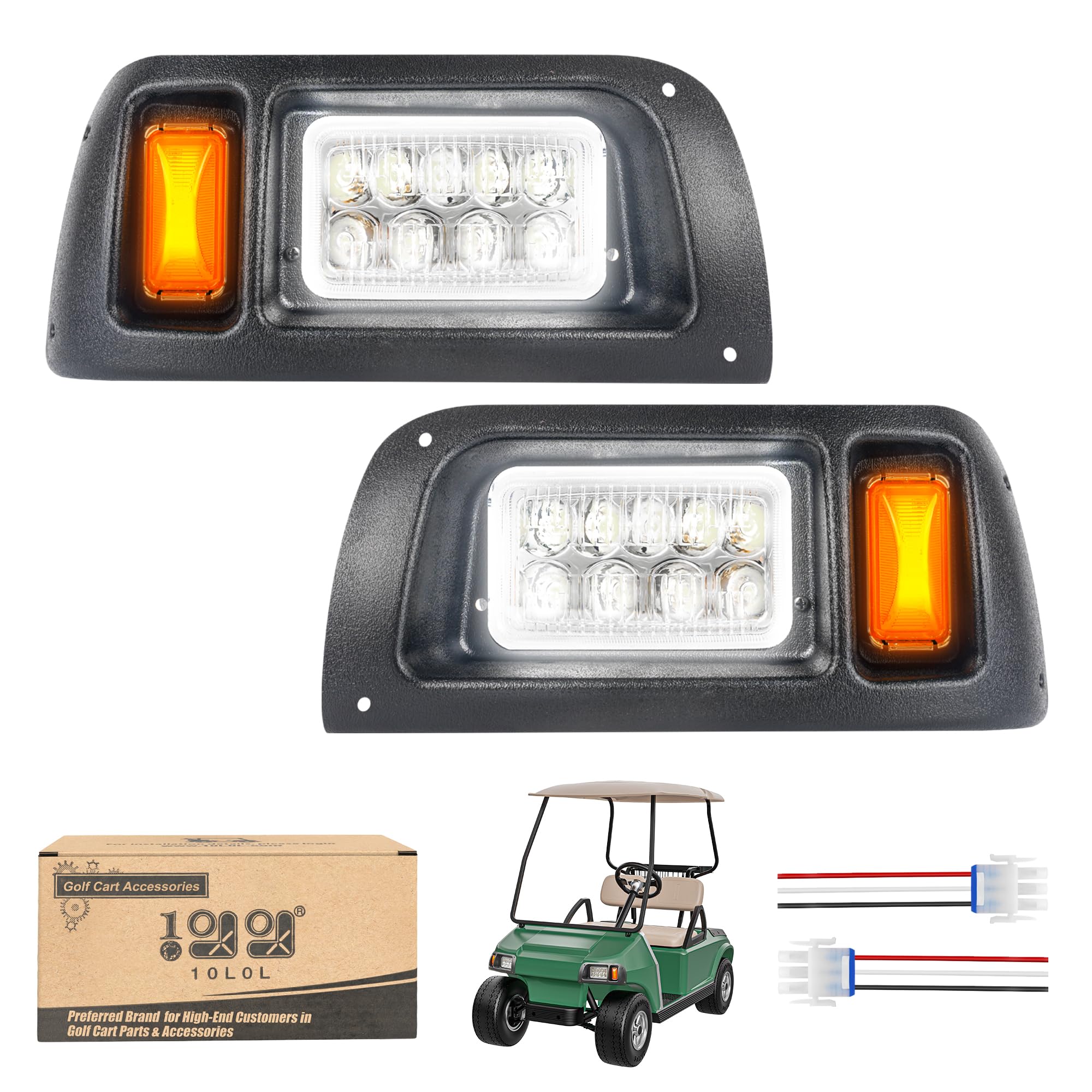 Photo 1 of 10L0L Golf Cart Headlights for Club Car DS 1993-Up 12V Factory Style