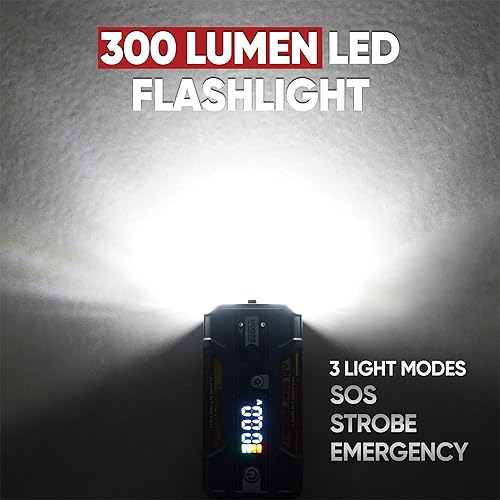 Miniatura 8 de LOKITHOR Arrancador J400 con tecnología ConnectMax, arrancador de batería de 2000 A de 12 V portátil, caja de salto de litio y paquete de salto para