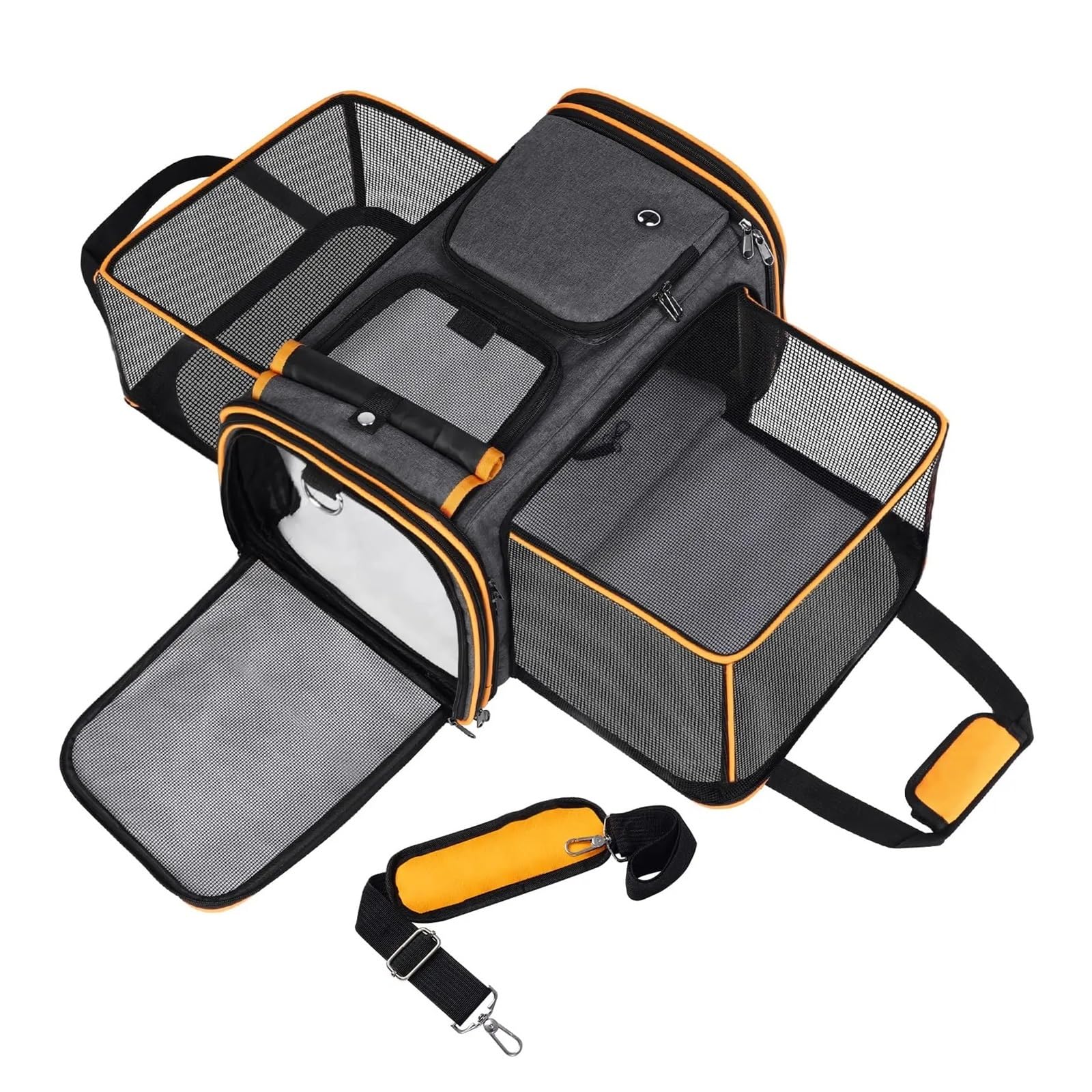 MUSM Arnés De Viaje For Mascotas con Capacidad For hasta 24 Libras, Arnés For Perros Y Gatos Expandible Reversible Grande, con Almohadillas Y Bolsillos De Forro Polar