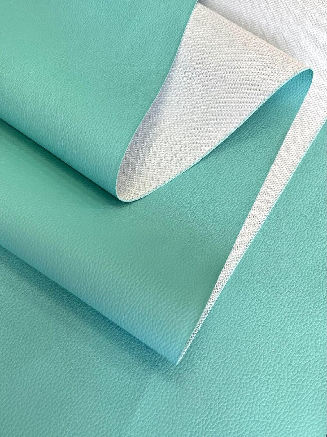 by The Yard Vinyl Fabric Faux Leather Automotive Car Upholstery 56" Wide Continuous by Yard (Cyan)