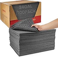 Vista 11 de Almohadillas absorbentes de aceite, 16 x 20 pulgadas, solo aceite, paquete de 100 unidades, control industrial de derrames para aceite y combustible