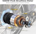 Funhang Vélo électrique pour adultes, 1000W Ébike de pointe, 50Miles Étape de vélo électrique Thru 26" Vélos de navette E avec 48V Batterie amovible intégrée, tige réglable, 7-Speed, UL 2849 Certifié
