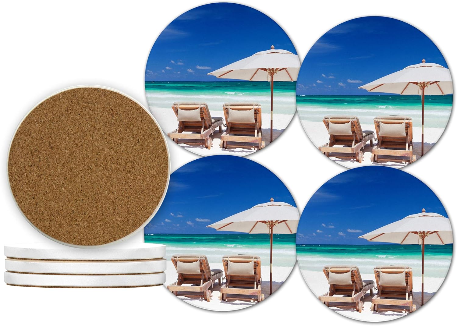 Sugar Vine Art Coasters for Drinks, Beach Coasters