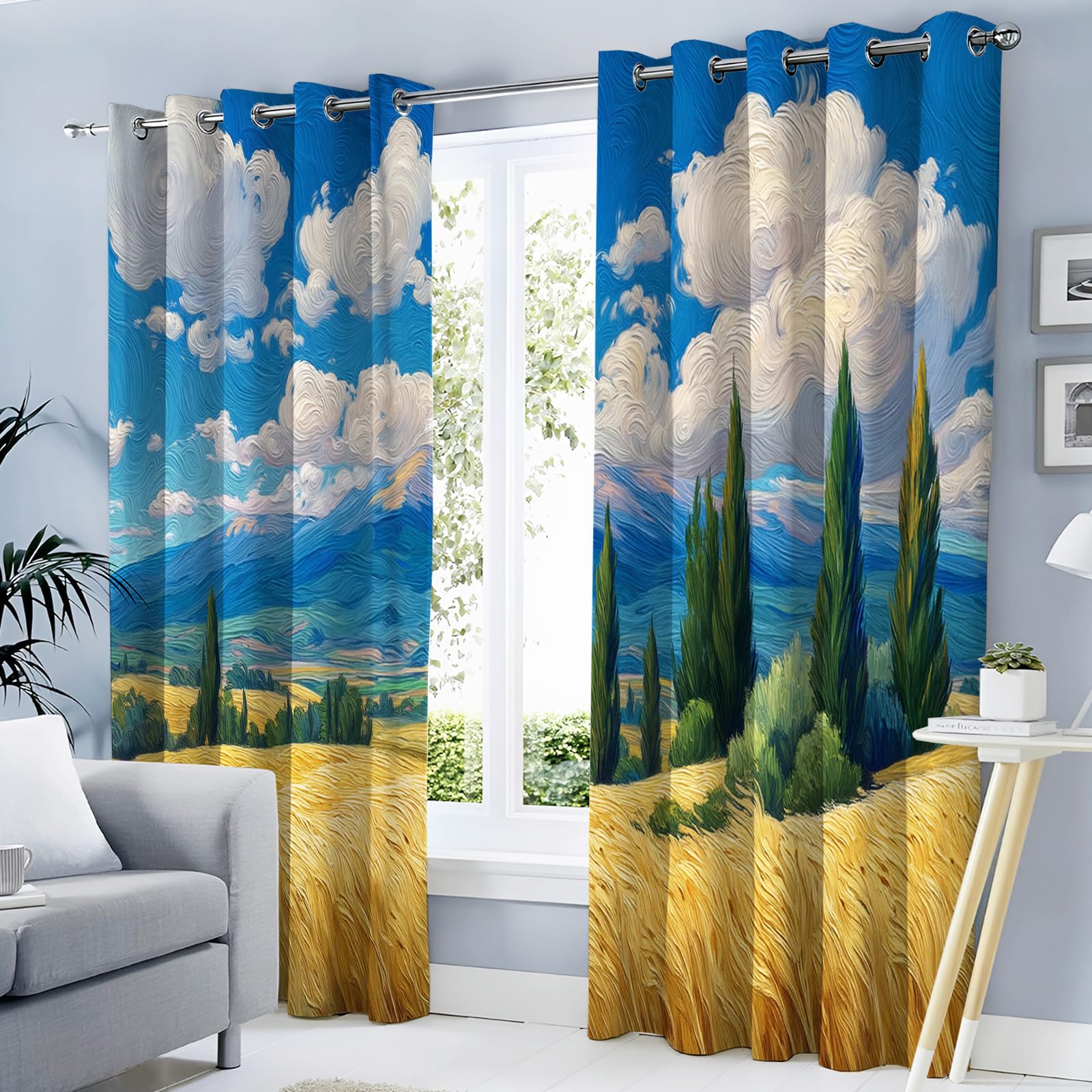 Rideaux champs de blé 140x260 pour salon chaleureux