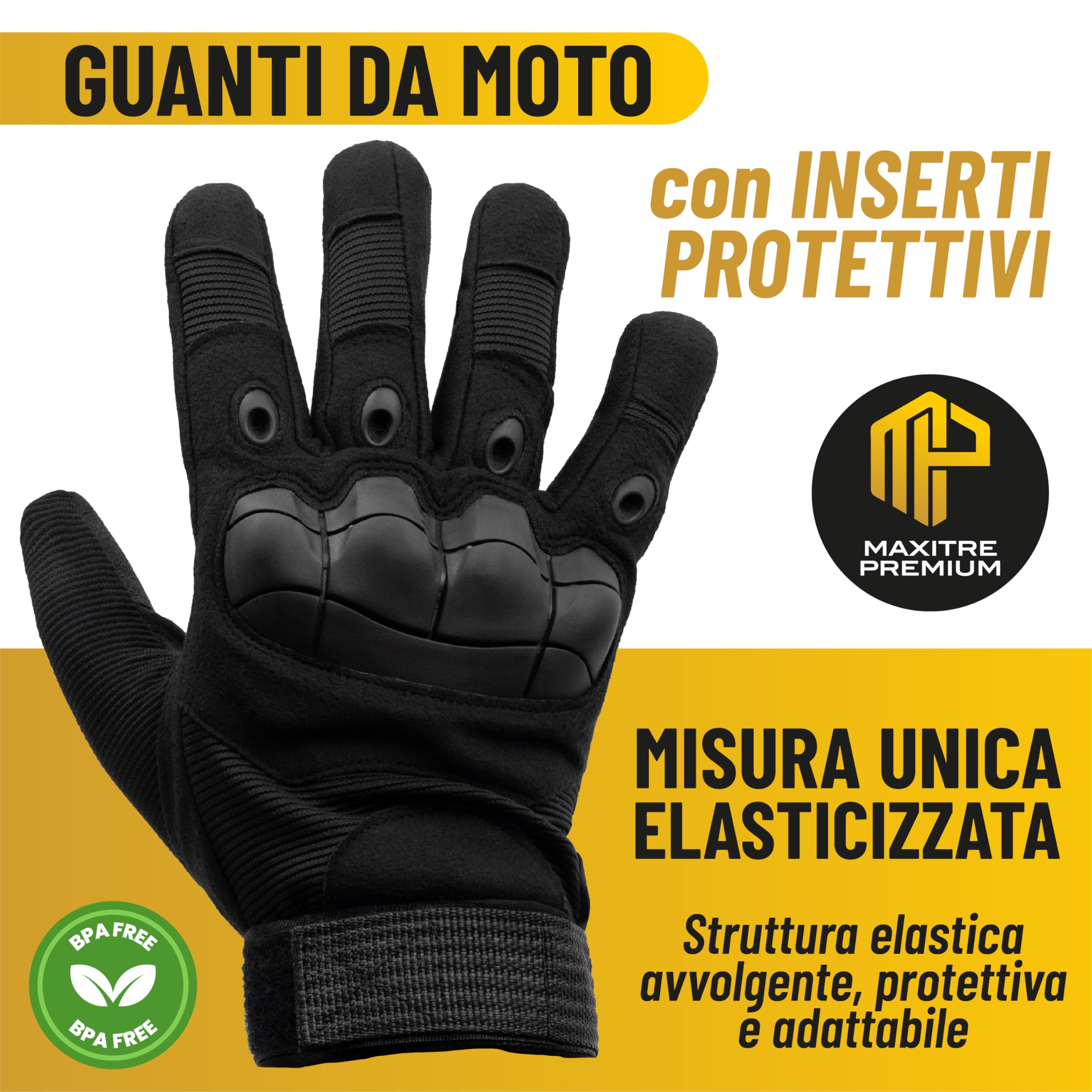 JAMILA Guanti Moto Invernali Touch Screen Antivento, Termici - Foto 6