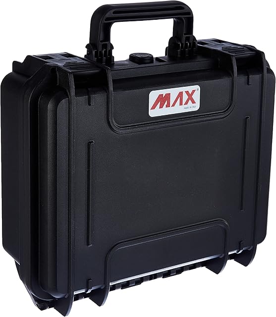 Max MAX300S.079 IP67 Rated Waterproof Durable Watertight Equipment Photography Hard Carry Pick & Pluck Foam Plastic, Flight Case, Tool Box, Black
