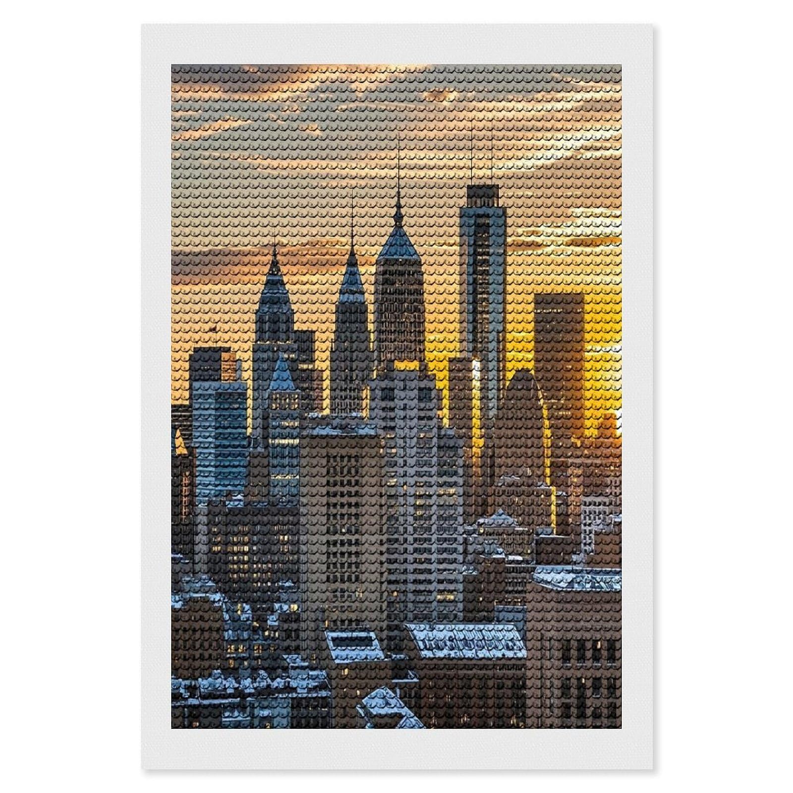 FekiLoot Dusk and Sunset Paint by Numbers Kit for Adults Beginner DIY Diamond Dots Paintings Round Full Drill Diamond Art Kits Picture Diamond Art Painting Kits for Home Decor 8"x12"