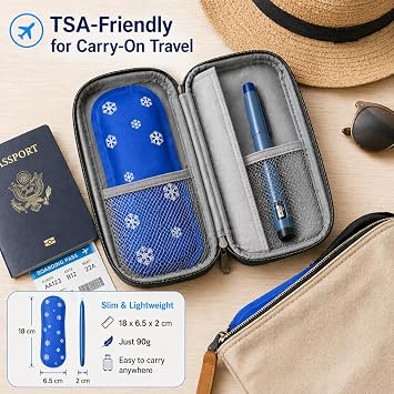 Insulin Cooler Ice Pack, Reusable Gel Ice Packs for Diabetic Insulin & Medication Travel| Non-Toxic, Leak-Proof & TSA-Friendly Cooling Packs| Keeps Insulin Safe with Medicine Cooler Bag, Pack of 2