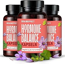 BRAINEFFECT Hormon Balance | Premium Natürliche Zyklusregulierende PMS & Wechseljahre Kapseln | Ohne Nachteiligem Mönchspfeffer | Botanicals, Vitamin B6 & Magnesium |180 Kapseln