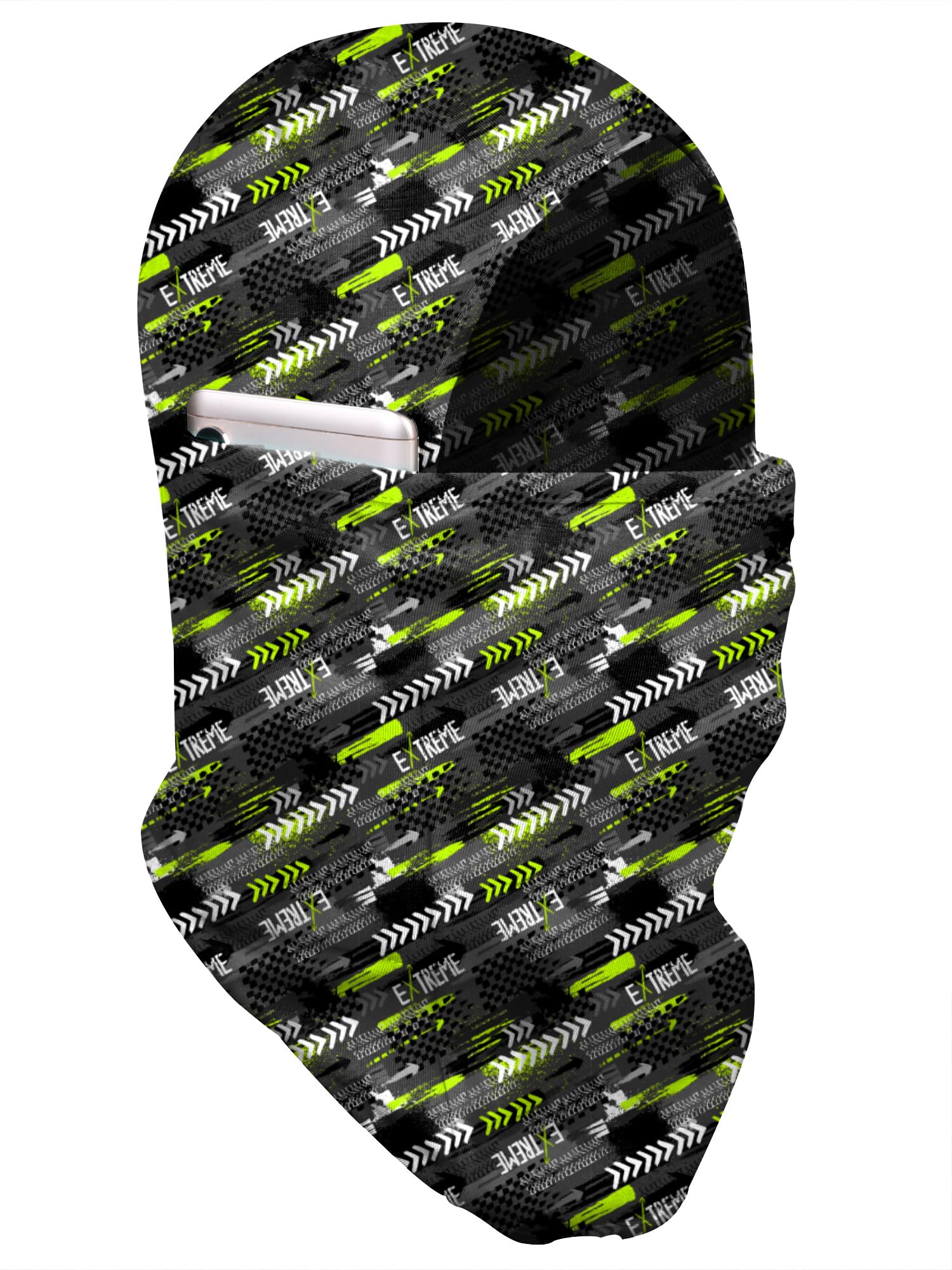 BLACKSMITH Face Mask Pro with Mobile Holder for Bike, Ski, Cycling, Running, Hiking - (BLSM-Balaclava-Printed-Grey Arrow_2_New_3)