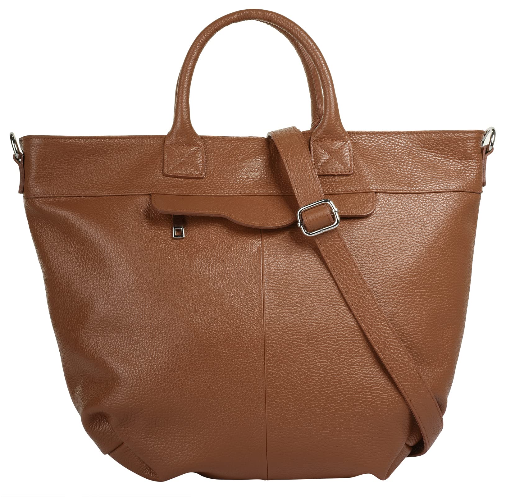 Samantha Look Henkeltasche | Handtasche aus Leder, cognac, Made in Italy
