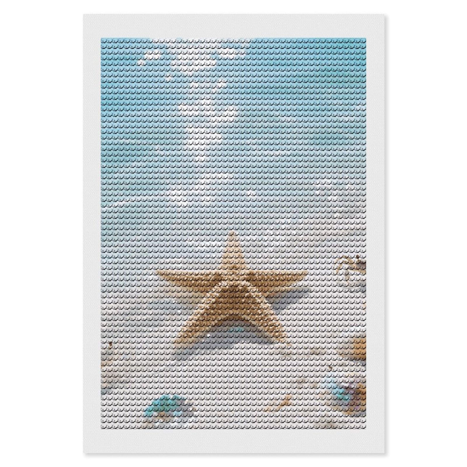 FodPand Starfish Blue Ocean 5D Diamond Painting Kits for Adults Beginners Full Drill Round Diamond Dots Pictures Gem Art Supplies for Home Wall Room Decoration DIY Craft Set Gift 8x12