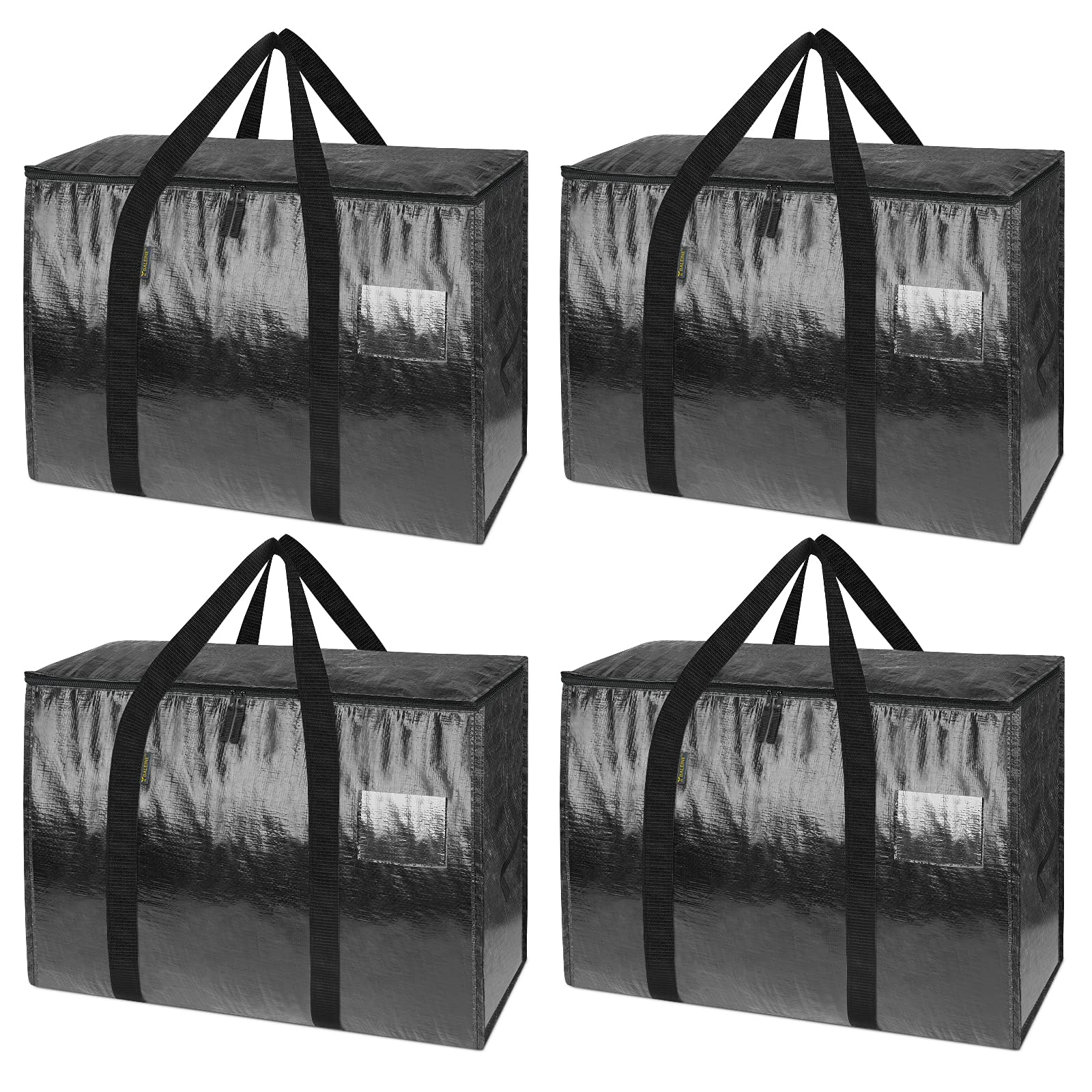Photo 1 of BALEINE 25 Gallon Moving Totes with Reinforced Handles, Heavy-Duty UnderBed Storage Bag for Moving Boxes, Clothes, Travel (4 Pack, Black)