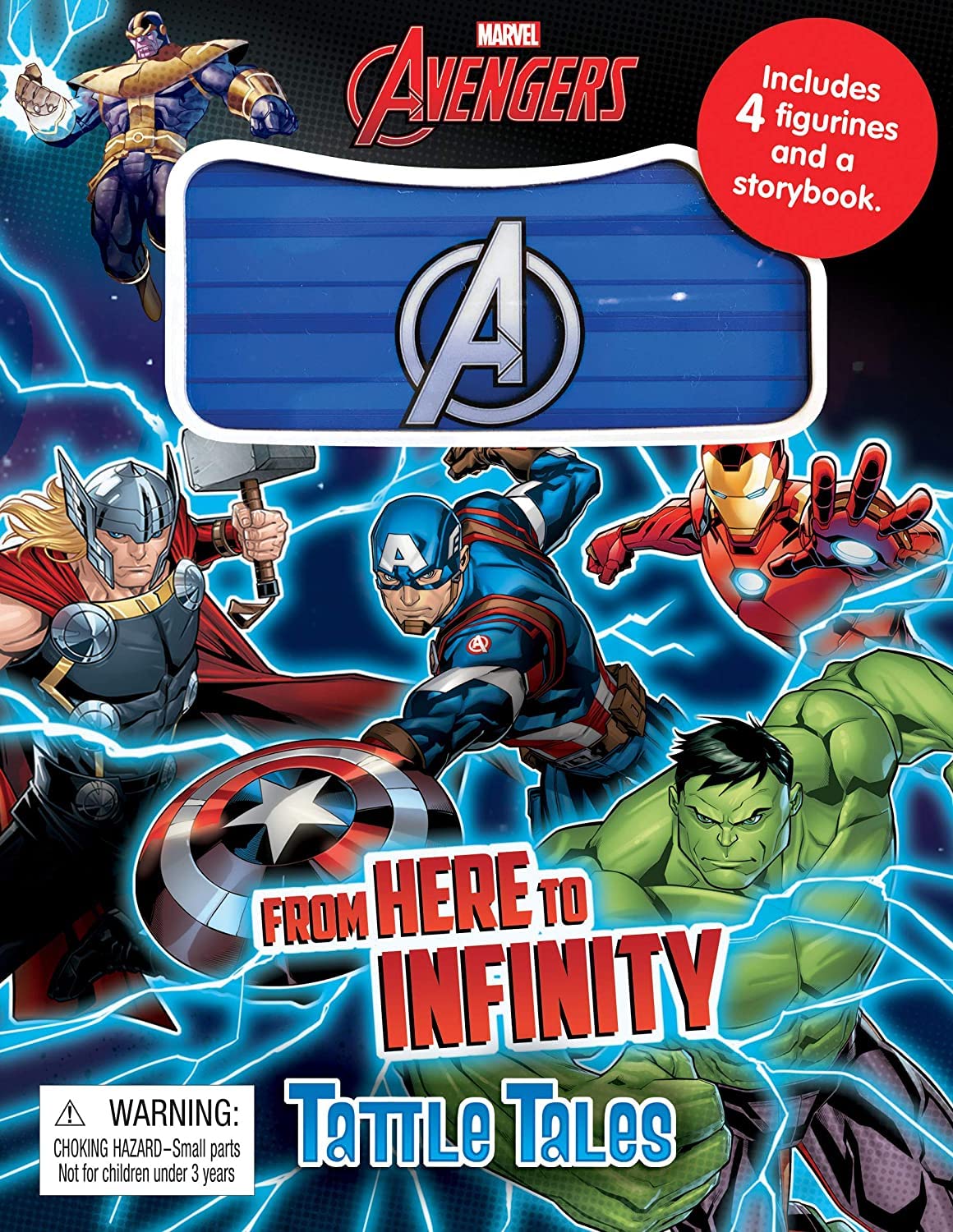 Marvel Avengers Tattle Tales - Activity Books for kids, 12-page storybook, 4 figurines