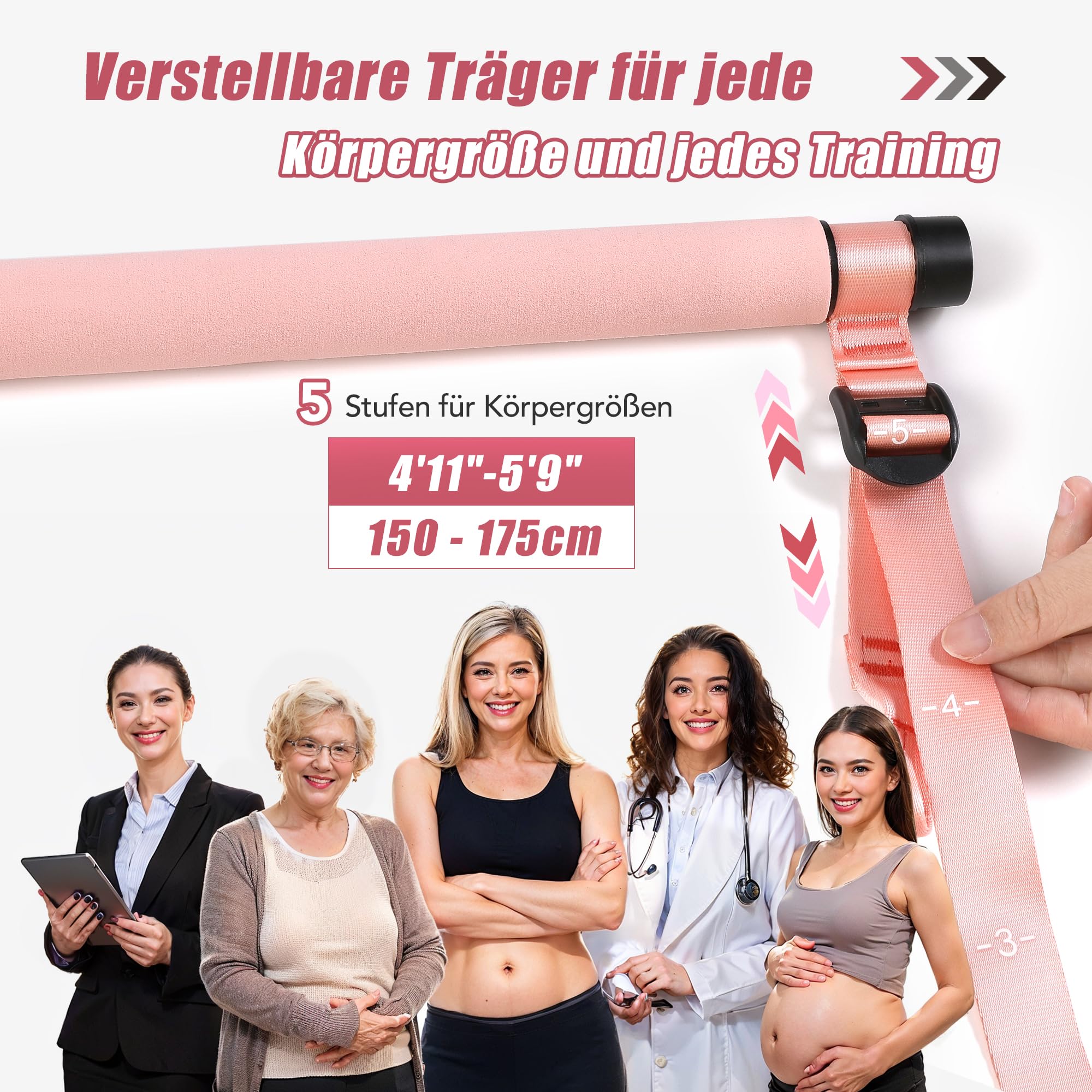 ALongSong Pilates Bar Set mit Widerstandsbänder Krafttraining 180LBS/140LBS/240LBS/360LBS Resistance Bands Fitnessbänder Set & Pilates-Stange, Griffe für Fitness/Yoga/Gym