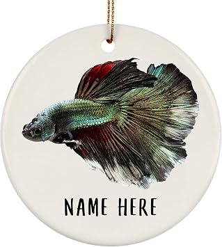 Custom Silver Golden Copper Betta Fish Gifts Christmas Tree Ornaments Betta Fish Souvenir,Betta Fish Memorial,Pet Keepsake,Betta Fish Pendant,Betta Fish Present.