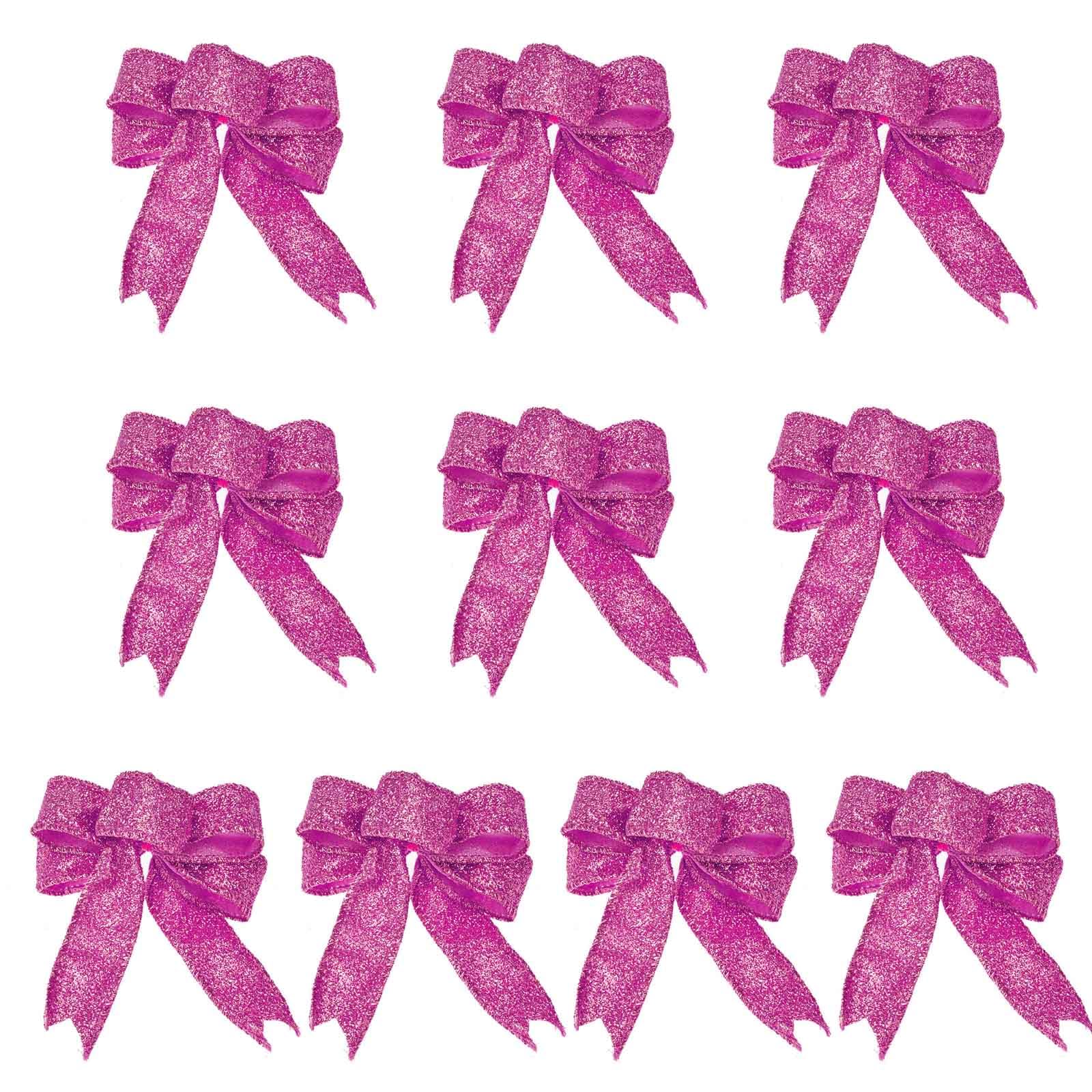 Tsophreniq 10pcs Christmas Bows for Tree Hanging Decor Christmas Bowknot Craft Wreath Garlands Ornaments New Year Home Bows