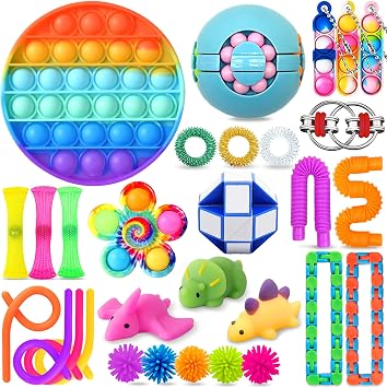 Chennyfun Kit Fidget Toys Sensoriels 30 Pièces pour la Concentration et l'Apaisement