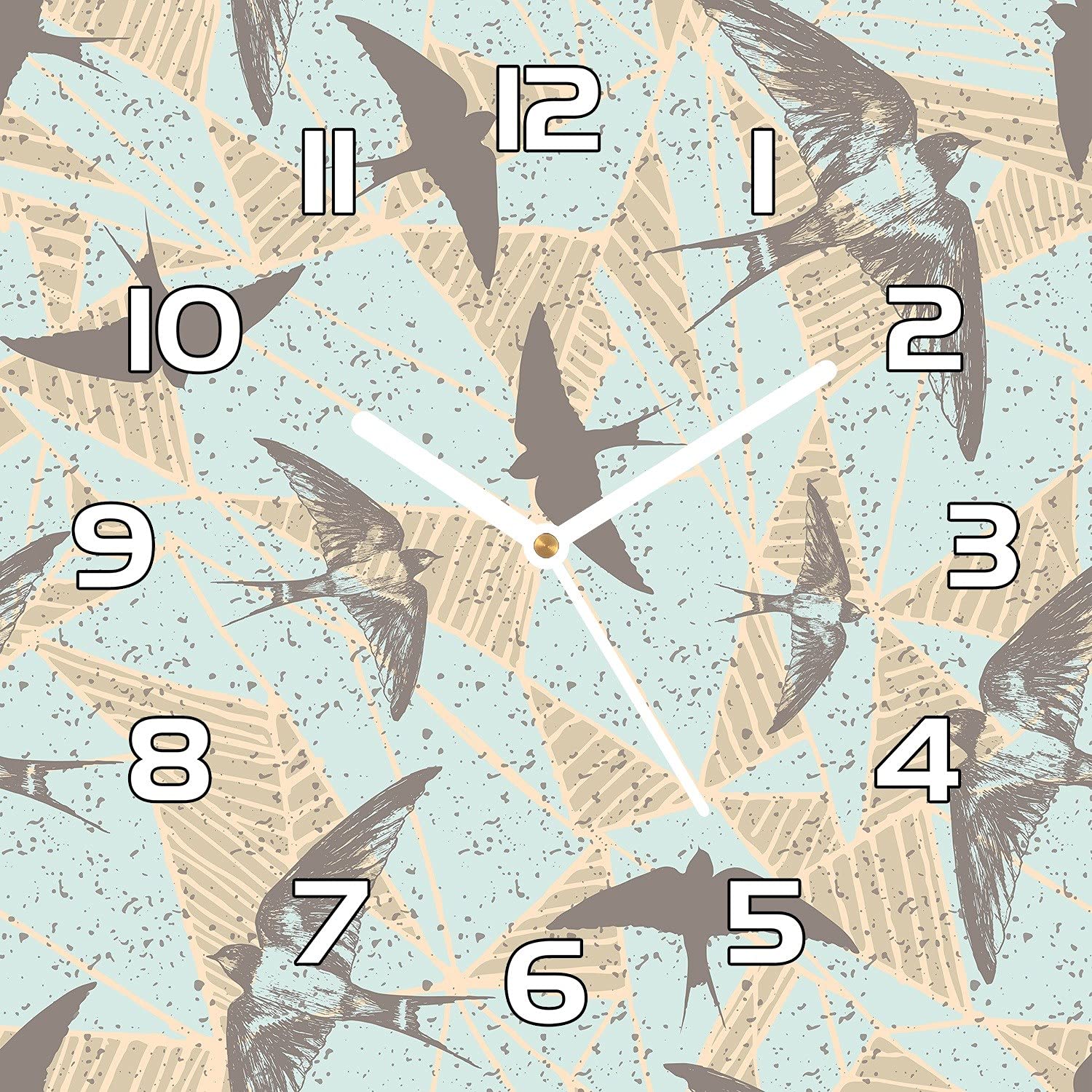 Horloge murale en verre de sécurité Coloray 30x30 cm avec aiguilles blanches